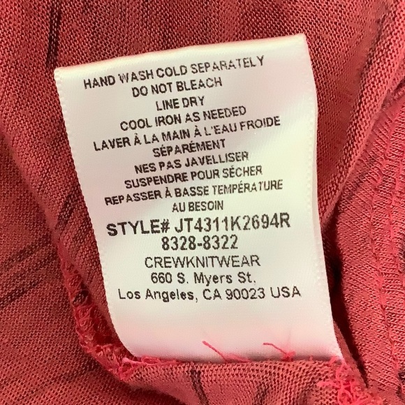 H.I.P. Pink Jersey Knit Cold Shoulder Top Size M - Picture 8 of 9